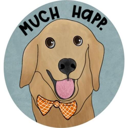 Much Happ - Adorable Golden Retriever Sticker