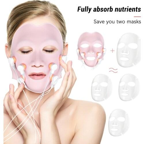 Red LED Light Photon Therapy Soft Gel Mask Face Massager with Controller Acupoint Vibration Anti Wrinkles Korean Skincare Tools
