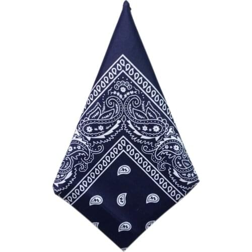 Set of 1 navy blue paisley bandanas - Cashmere cotton scarf sold by 1