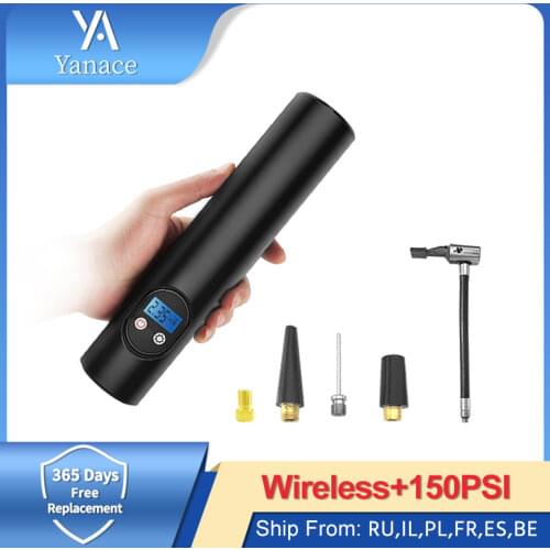 E-ACE 150PSI Car Tyre Inflator LED Lighting Tire Inflatable Pump Portable Air Compressor for Cars Wheels Bicycle Tires Electric