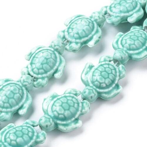 About 22pcs/strand Lampwork Beads Strands Tortoise Shape Spacer Beads for DIY Jewelry Making Bracelet Necklace Findings