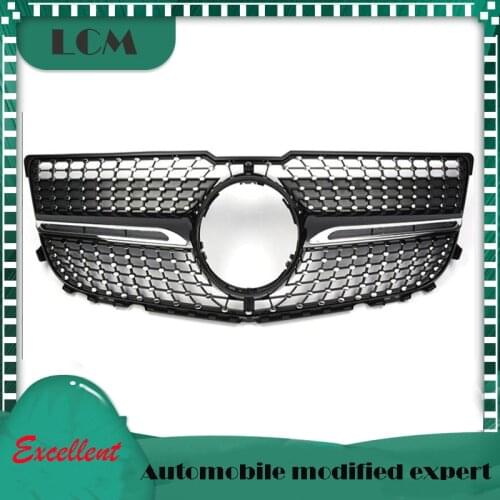 Diamond Look Front Bumper Racing Grille For-Mercedes For-Benz GLK-class X204 GLK200 GLK220 GLK250 GLK350 2013-2015 with Emblem