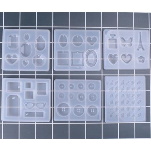 1PCS DIY Transparent Resin Earring Necklace Pendant Silicone Mold DIY Jewelry Making Tool Moulds UV Epoxy Resin Decorative Craft