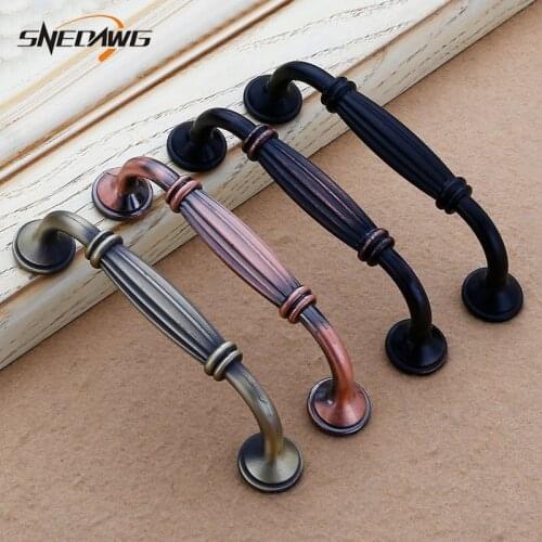 Furniture Handles Wardrobe Door Pulls Zinc Alloy Cabinet Furniture Door Handles 96/128mm Hole Pitch Door Pulls and Knobs