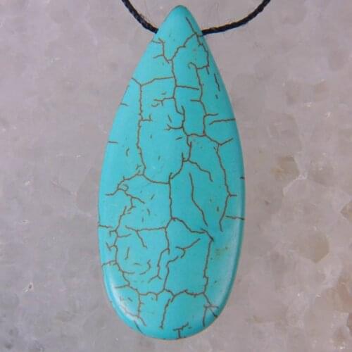 Blue Howlite Teardrop GEM Pendant Bead Jewelry S046