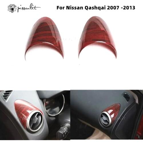 Carbon fiber Front Side Air Conditioning Vent Cover Trim Car Styling Accessories For Nissan Qashqai 2007 -2013 Stickers ABS 2PCS