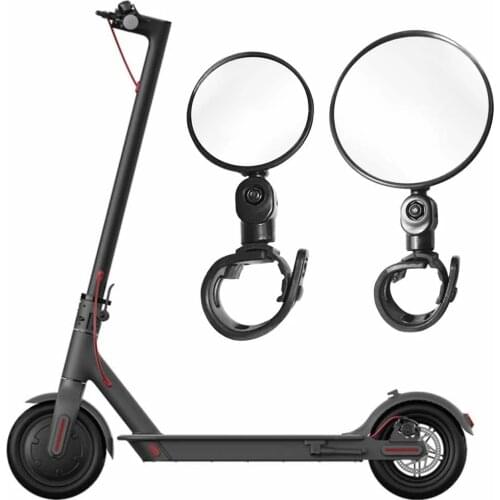 1 Pair Xiaomi Scooter Rear View Round Black Plastic Mirror Bicycle Electric Scooter Mirror Quick Installation Rear View Mirror