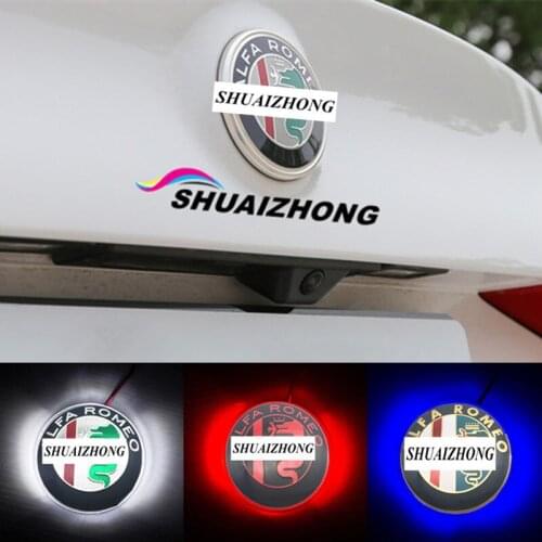 1pcs 3D LED Light ALFA ROMEO Car Logo emblem Badge sticker for Mito 147 156 166 Giulietta Mito Spider GT Car-styling Accessories