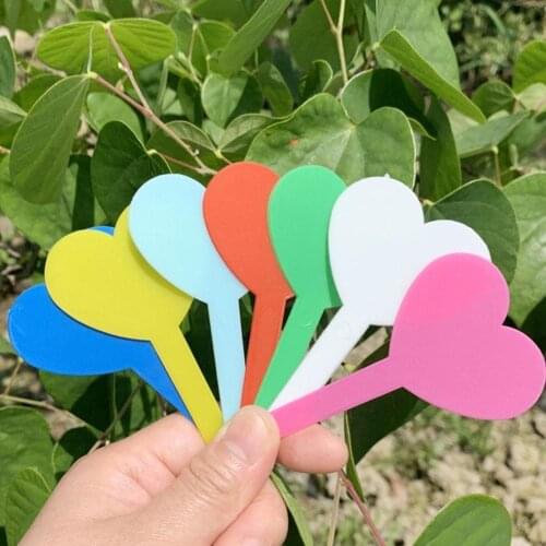 10pcs Plants Labels Garden Tools Thickened Heart Shape Flower Pots Markers Sign Tree Waterproof Vegetable Flower Tags 5x8.3cm