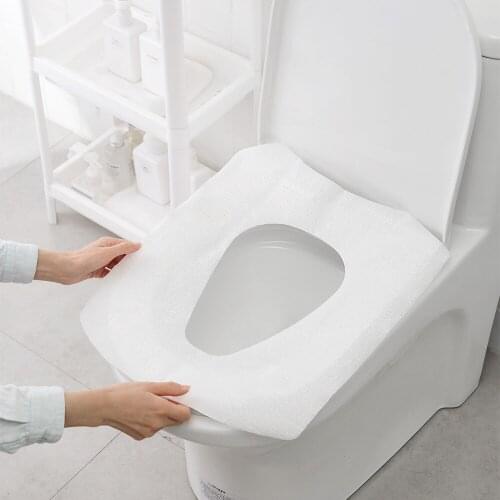 10 PCS Disposable Toilet Seat Cover Travel Portable Paste Toilet Cover 100% Waterproof Safety Travel Camping Bathroom Accessory