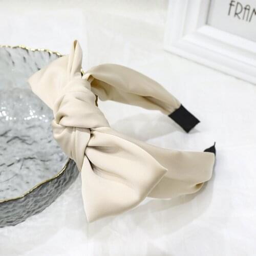 15PCS Wide Solid Big Silk Knot Hairbands For Women Girls Handmade Fabric Satin Headbands Ladies Hair Bands Hoops Accessories