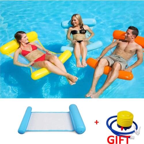 2018 Hot Inflatable Lounger Air Sofa Water Hammock Lounge Chair Pool Float Lazy Bag Gift for Swimming Beach Sleeping Bed