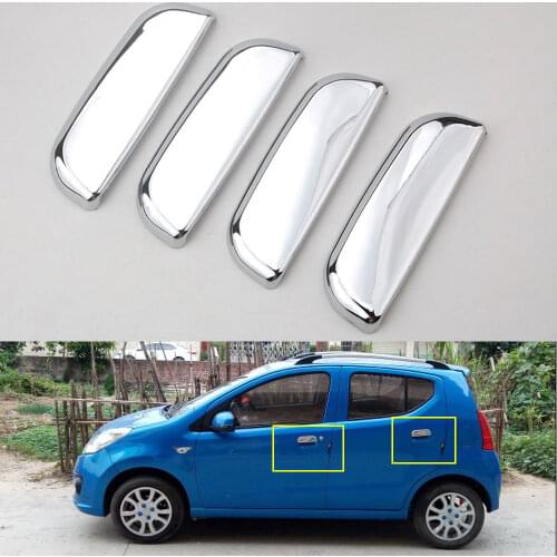 4pcs ABS For Suzuki Alto 2009 2010 2011 Chrome Car Exterior Door Handles Cover Protectors Decorative Silver Styling Accessories