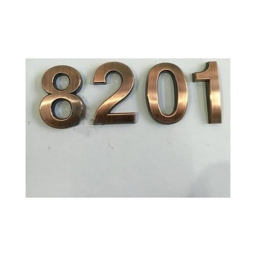 70mm ABS electroplated bronze number - office house number hotel door number direction sign # 0 -9