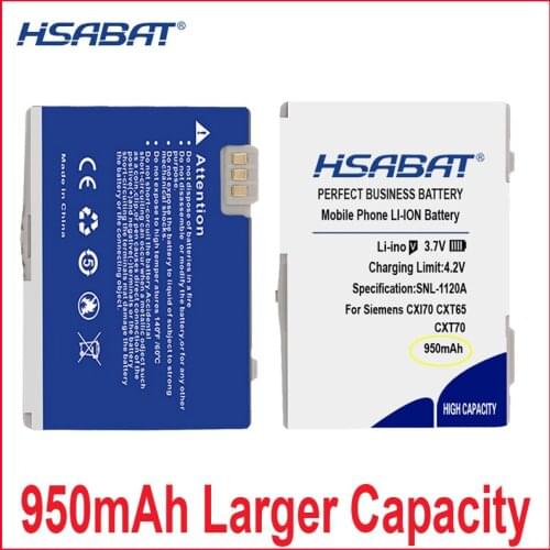 HSABAT 0 Cycle 950mAh Battery for Siemens CXI70 CXT65 CXT70 CXV65 CXV70 M65 M75 M8 S65 S65V S66 S75 SK65 SP65 CX75 CXI65 CXO65
