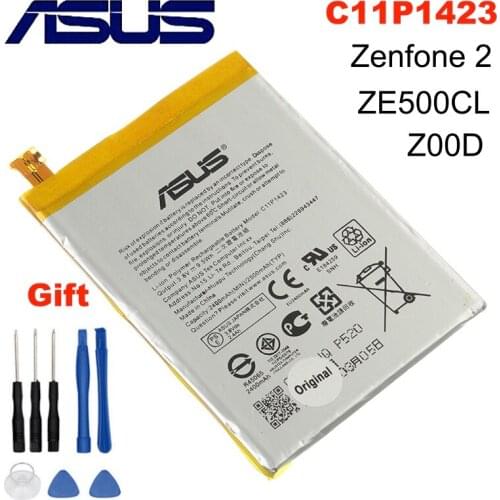 100% Original ASUS High Capacity C11P1423 Battery For ASUS ZF2 ZE500CL Z00D 2400mAh Authentic Battery + Free tools