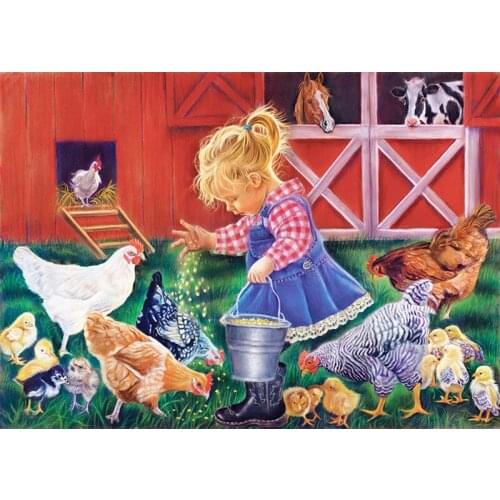 DIY 5D Diamond Mosaic Diamond Painting Cross Stitch Girl With Animals Kit Diamonds Embroidery round Drill Home Decoration