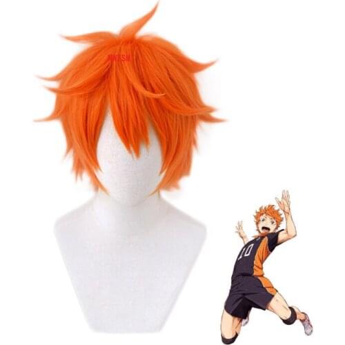 Anime Haikyuu!! Karasuno Syouyou Hinata Shoyo Orange Short Wig Cosplay Costume Heat Resistant Synthetic Hair Haikiyu Wigs