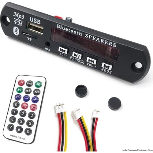 Wireless MP3 WMA Decoder Board Remote Control Player 12V Bluetooth 5.0 USB FM AUX TF SD Card Module Car Radio MP3 Speaker