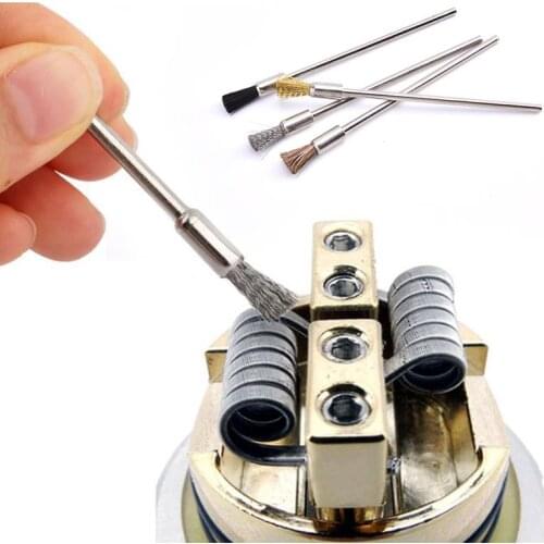Stainless Steel Cleaning Brush with Micro Coil Jig Tool for Heating Wire Coil