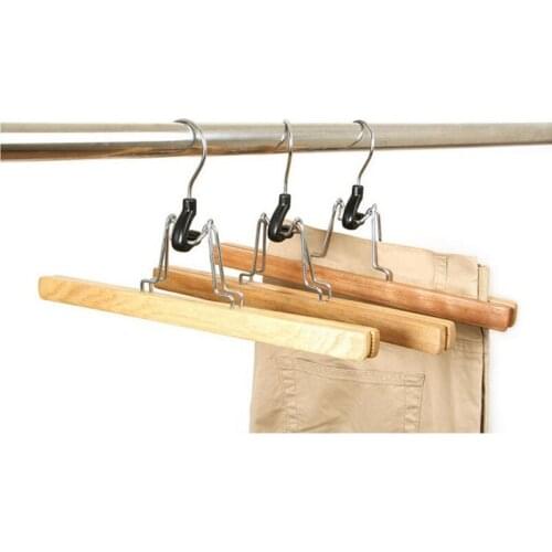 50pcs Natural Wooden Collection Slack Hanger Wood Skirt Trouser Hangers Pants Hair Extensions Hanger Non-slip ZA4866