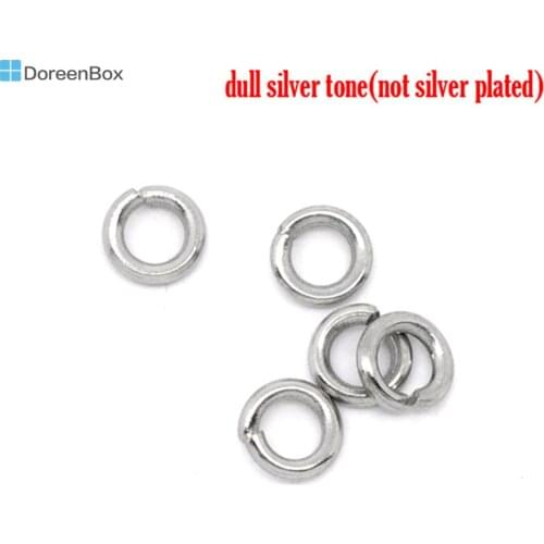 Doreen Box Lovely 500 Stainless Steel Open Jump Rings 4mm Dia. Findings (B10268)
