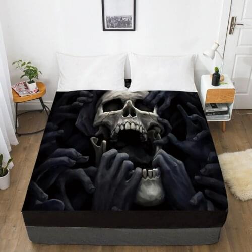 Elastic fitted sheet bed sheet With An Elastic Band 160x200/180/200/150x200 Mattress Cover Bed cover 1pc Skull Deadpool Big hand
