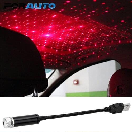 FORAUTO LED Car Roof Star Light Projector Ambient Star Light Car USB LED Atmosphere Lamp Adjustable Multiple Lighting Effects