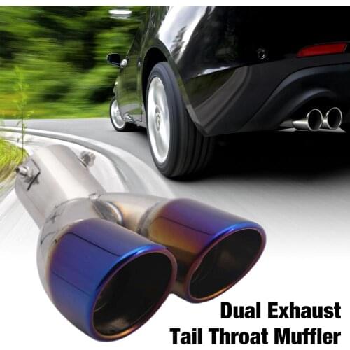 63mm Car Exhaust Pipe Muffler Tail Pipe Outlet Nozzle End Exhaust Pipe Tail Throat Muffler For Automobile Reduce Noise Dropship