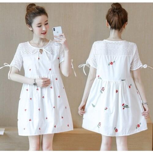 Hot Sale 2021 Summer New Arrival Maternity Dress Cotton Sweet Plus Size Dress Clothes for Pregnant Women Pregnancy Dresses