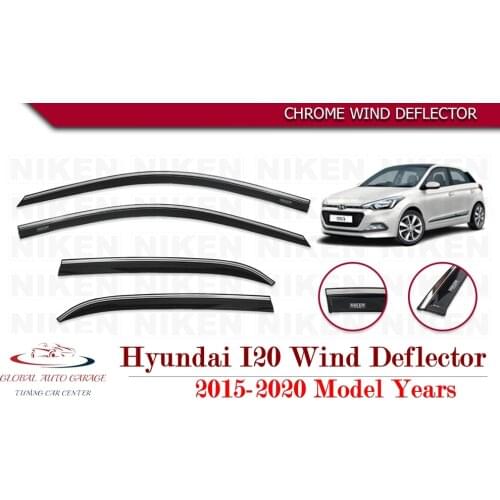 For HYUNDAI I20 Chrome Rain Wind Deflector 2015 2016 2017 2018 2019 2020 Model Sunshade Curtains Car Windshield Auto Accessory