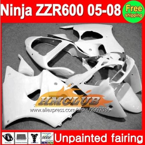 Body Unpainted Full Fairing Kit For KAWASAKI NINJA ZZR600 05-08 ZZR 600 ZZR-600 05 06 07 08 2005 2006 2007 2008 Fairing