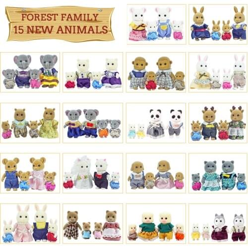 2021 New Children Toys Furniture For Dolls 1/12 Miniatures Forest Animal Action Figurines Set Diy Toys For Girls Christmas Gifts