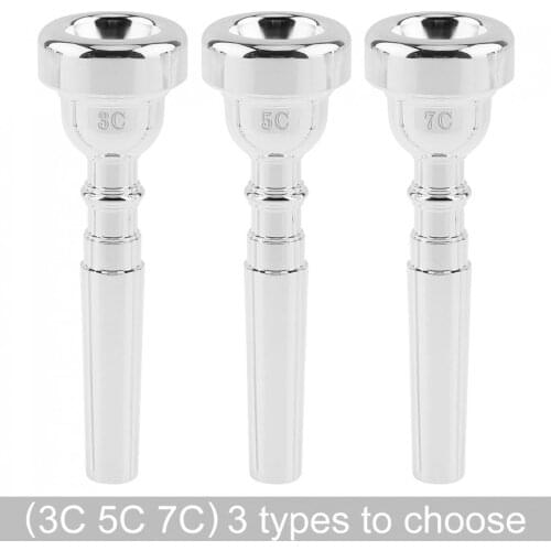 Trumpet Mouthpiece 3C 5C 7C Silver Plated Copper Alloy Professional Trumpet Mouthpiece with Rich Tone