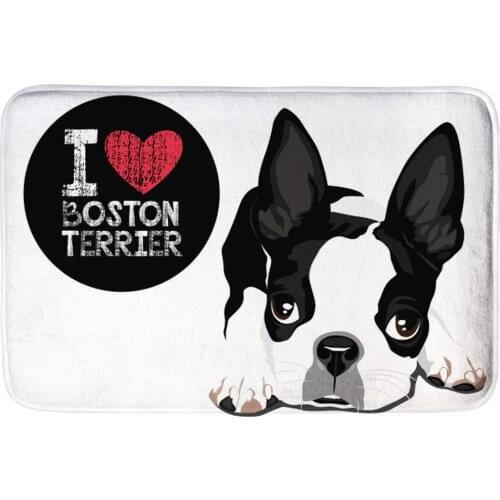Non Slip Floor Carpets Adorable Boston Terrier Dog Design Doormat for Living Room Bedroom Balcony Floor Mats Home Decor