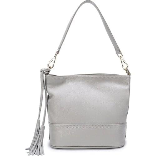 2021 New Style Women Tassle Cow Leather Bucket Bag Daily Use Crossbody Bags