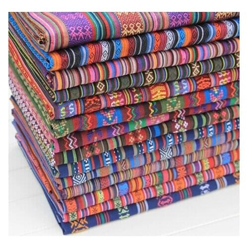 New DIY Unique national trend stripe jacquard Cotton Fabric sewing patchwork cloth 150cm*100 (1 Yard)