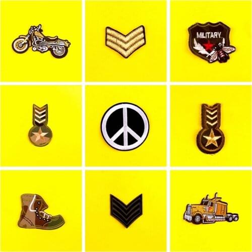 Diy Punk Patch Embroidered Patches For Clothing Locomotive Badge Patches Clothing Stickers Stripe Patch On Clothes Jacket