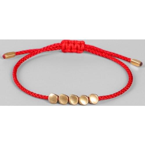 Handmade Rope Braid Copper Bead Couple Bracelet Bangle Charm Adjustable Cuff Jewelry Gift FreeShipping