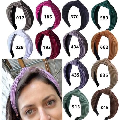Pleated fabric Hairbands Girls Women Lady Knot Headbands Turban Non-slip wrinkle fabric Headband Hair Hoop Hair bow Accessories