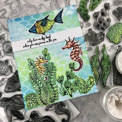 Underwater World Seahorse Metal Cutting Dies&Cordinating Stamps For Scrapbooking Craft Die Cut Card Making Embossing Stencil