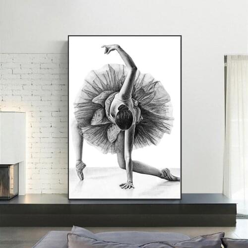 Simple Fashion Ballet Girl Dancer Canvas Painting Art Print Poster Picture Wall Modern Home Decor Painting