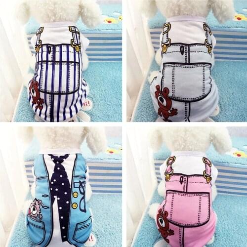 Cartoon Print Dog Shirt Cheap Dog Clothes For Small Dogs Summer Chihuahua Tshirt Cute Puppy Vest Yorkshire Terrier Pet Clothes