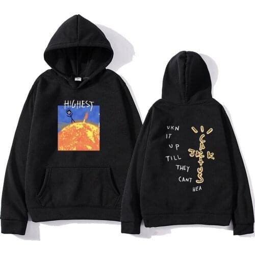 Winter Fleece Travis Scott HITR SUN HOODIE Pullover Men Women 1:1 High Quality Harajuku Streetwear Sweatshirts Hoodies Clothes