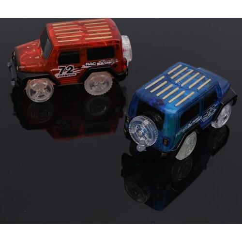 Magical Electronics LED Car Toys With Flashing Lights Model Track Car Educational Toys For Children Boys Birthday Party Gift