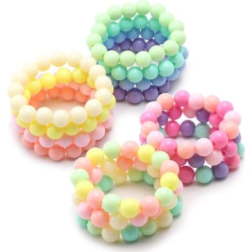Childrens Beaded Bracelets-10 Pieces-girls' Toy Jewelry Wristbands-various Colors-cute Birthday Gifts Party Decorations B03B