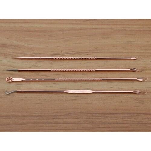 200 sets 4pcs/set Cosmetic Makeup Tool Set Kit Premium Blackhead Comedone Acne Pimple Belmish Extractor Remover
