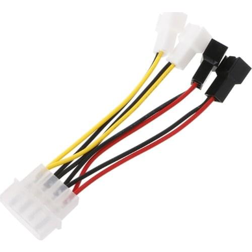 2020 New IDE Molex 4-Pin To 4X 3-Pin TX3 Case Cooling Fan Power Adapter Converter Cable