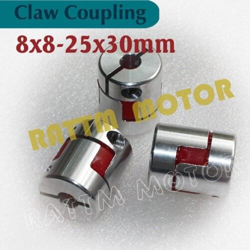 3pcs 8x8mm CNC Flexible Jaw Spider Plum Coupling Shaft Coupler D25L30