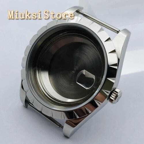39mm silver steel case with sapphire glass suitable for ETA2836 Seagull ST1612 Mingzhu DG2813 3804 Miyota8205 8215 821A movement